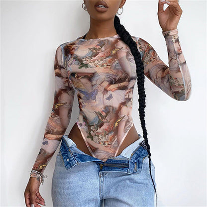 Butterfly Angel Painting Print Bodysuit