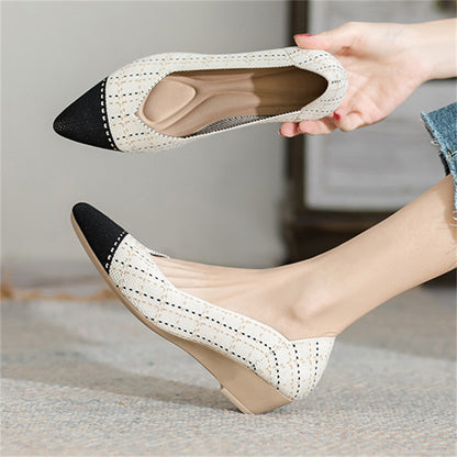 Casual Pointed Toe Wedge Heels