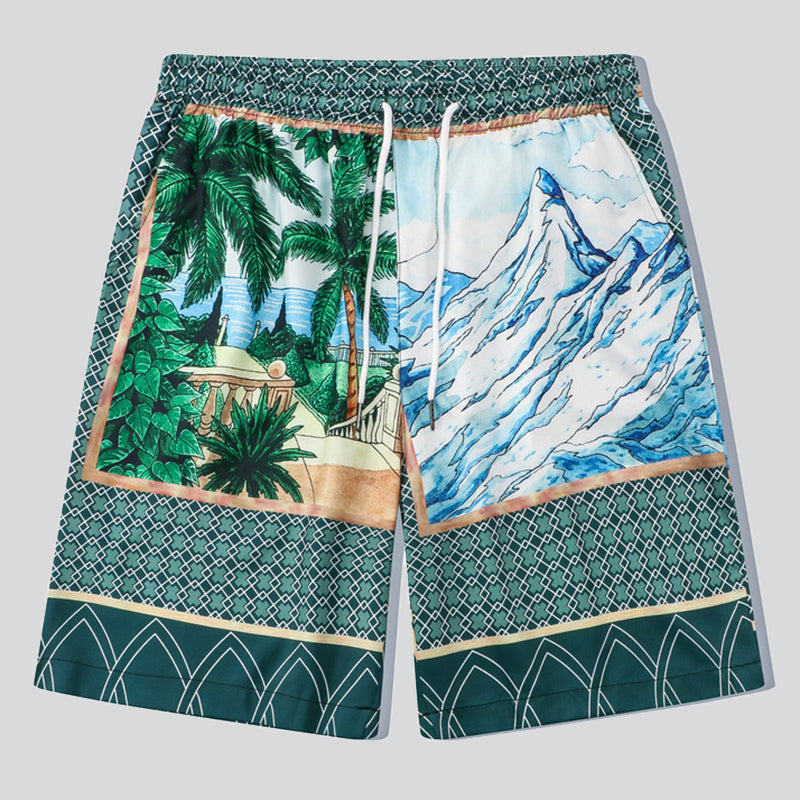 Mountain Peak Coconut Tree Print Holiday Set