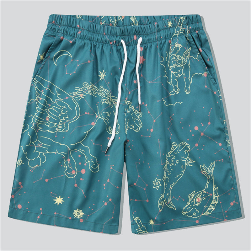 Angel Constellation Print Summer Short Sets