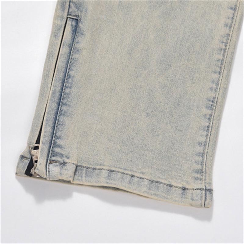 Side Zipper Retro Jeans