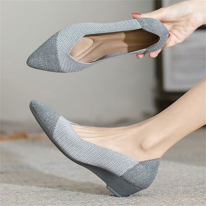 Casual Pointed Toe Wedge Heels