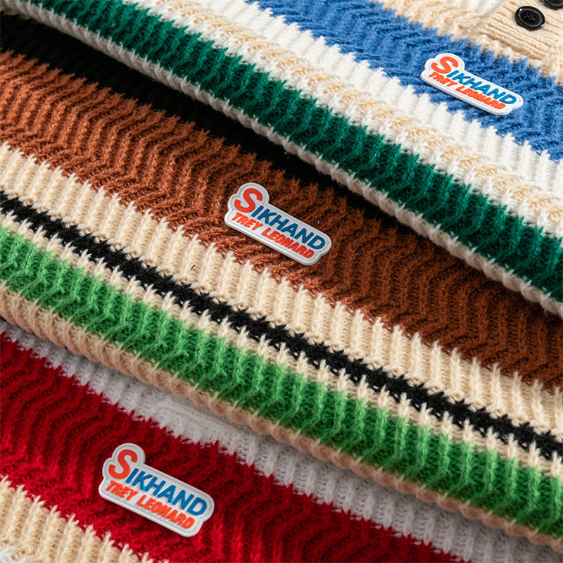 Rainbow Stripe Polo Sweater