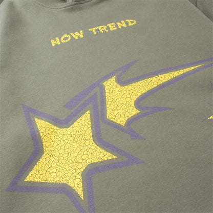 Shooting Star Print Trendy Hoodies