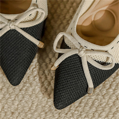 Bowknot Pointed Toe Block Heels