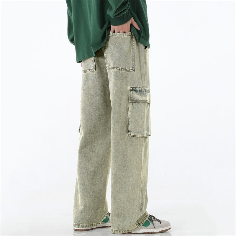Double "X" Embroidered Drawstring Jeans