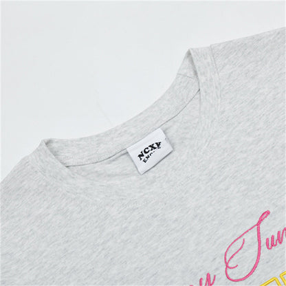 Colourful Letter Embroidery Tees