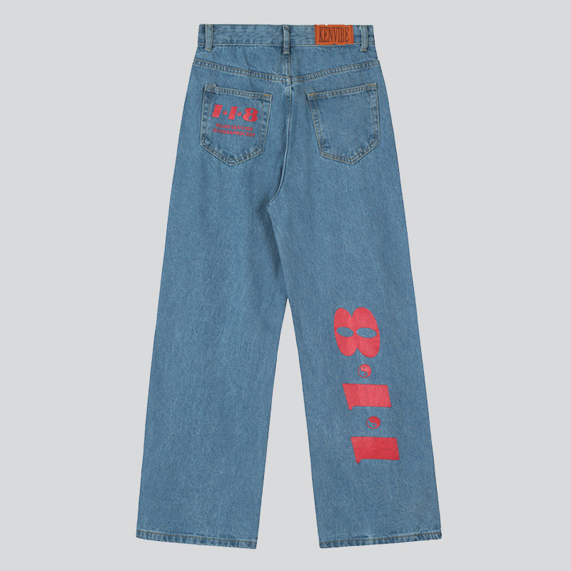 Numbers & Tai Chi Symbols Jeans