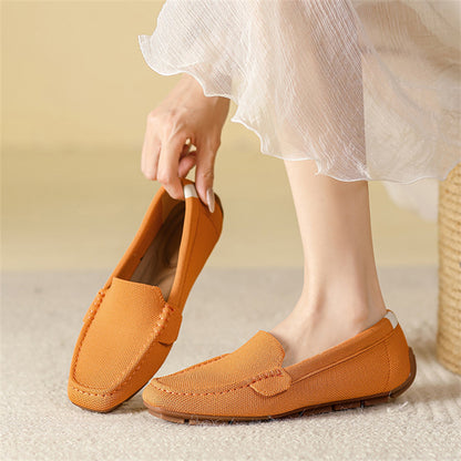 Square Toe Knit Loafers