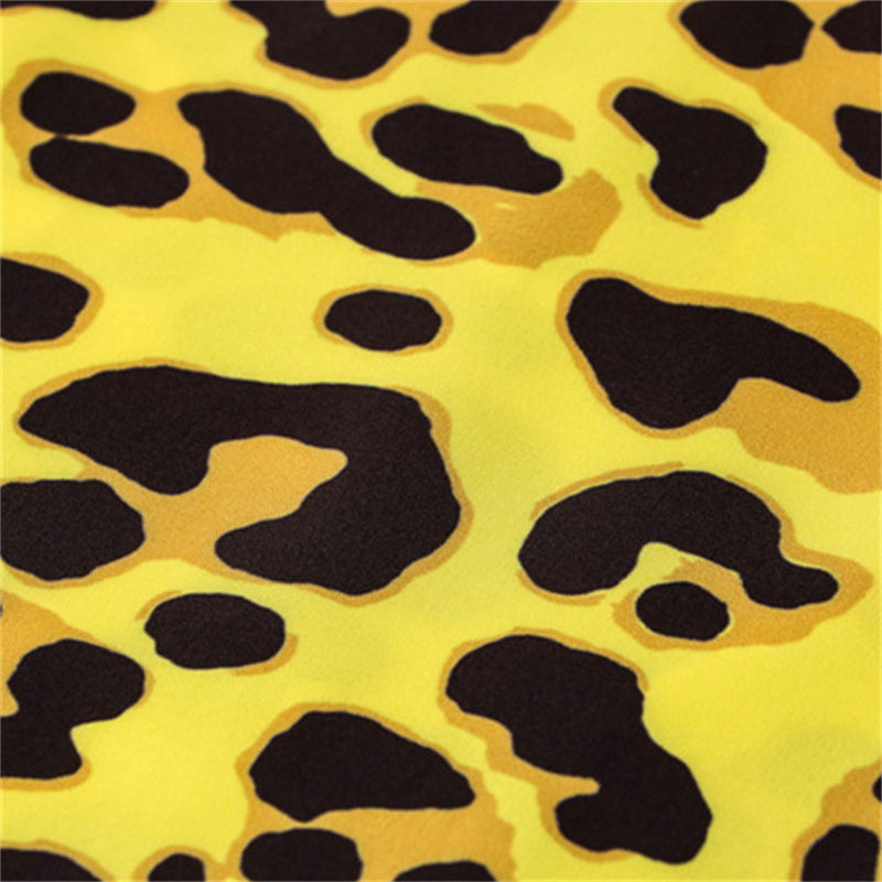 Yellow Leopard Print Beach Shirt