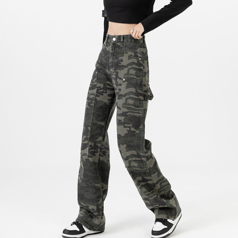 High-Rise Camouflage Jeans