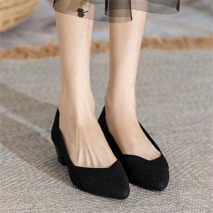 Casual Pointed Toe Wedge Heels