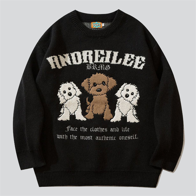 Cute Teddy Embroidery Sweater