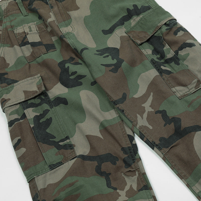 Green Camouflage Military Cargo Pants