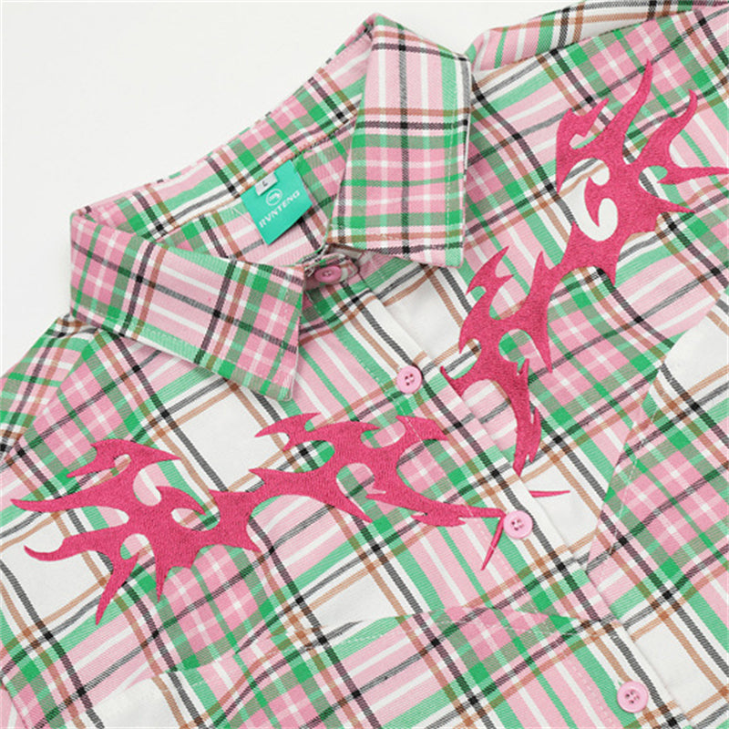 Embroidered Plaid Shirt