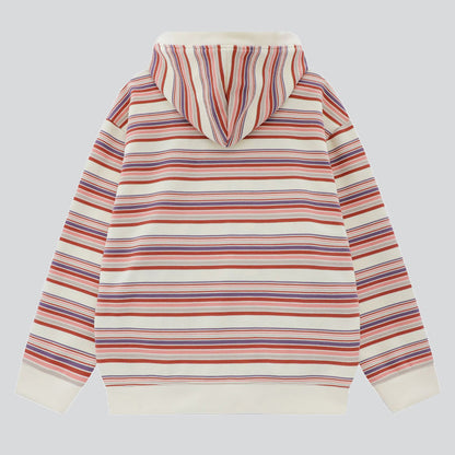 Multi-coloured Stripes Hoodie with Pockets