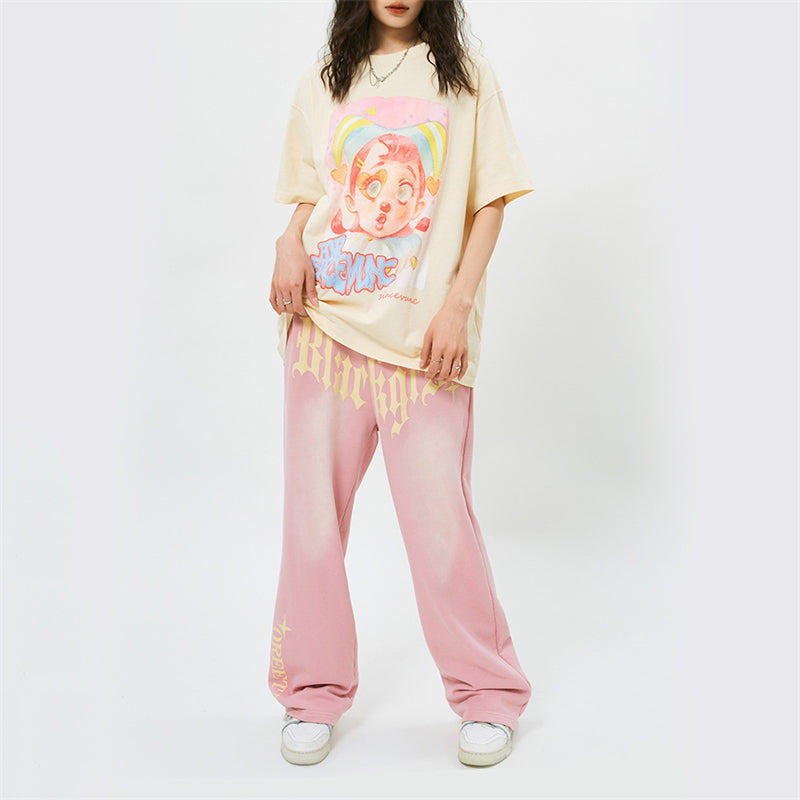 Cute Clown Girl Print Tees