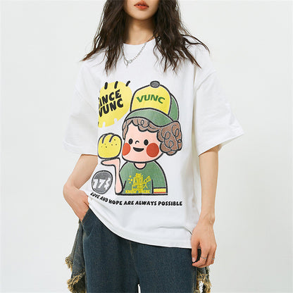 Happy Bread Boy Print Tees