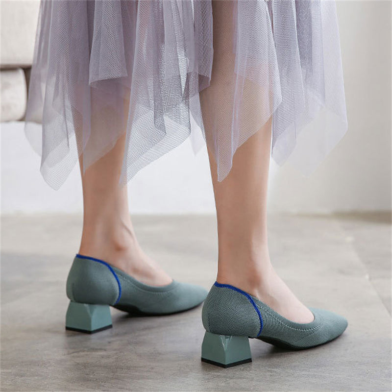 Non-slip Comfortable Square Toe Heels