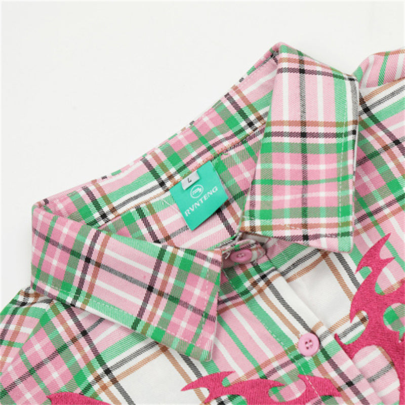 Embroidered Plaid Shirt