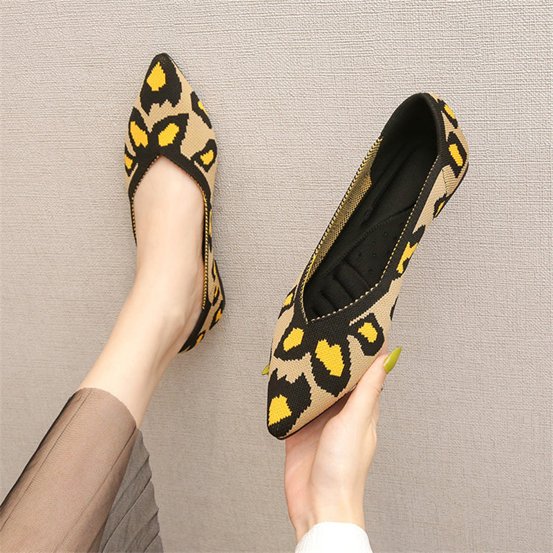 Daisy & Leopard Print & Solid Color Flats