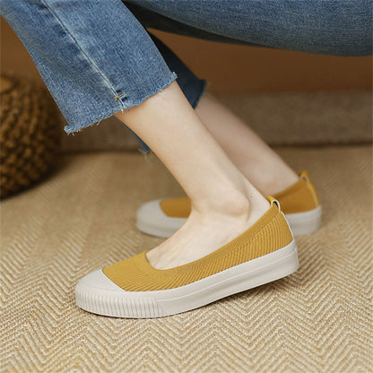 Casual Knitted Contrast Color Sneakers