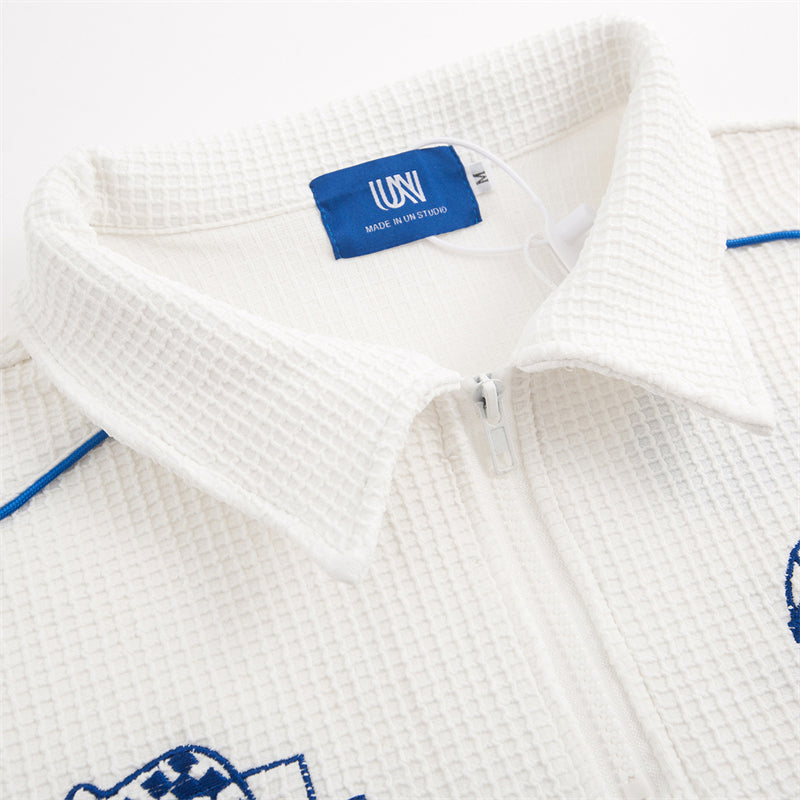 Sports Style Letter Embroidery Polo Shirt