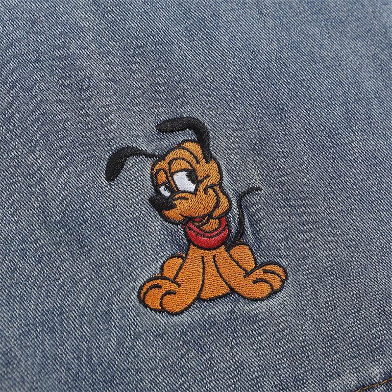 Classic Cartoon Embroidery Denim Overalls