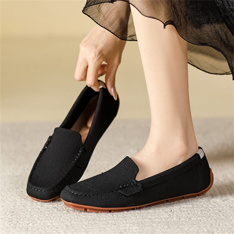 Square Toe Knit Loafers