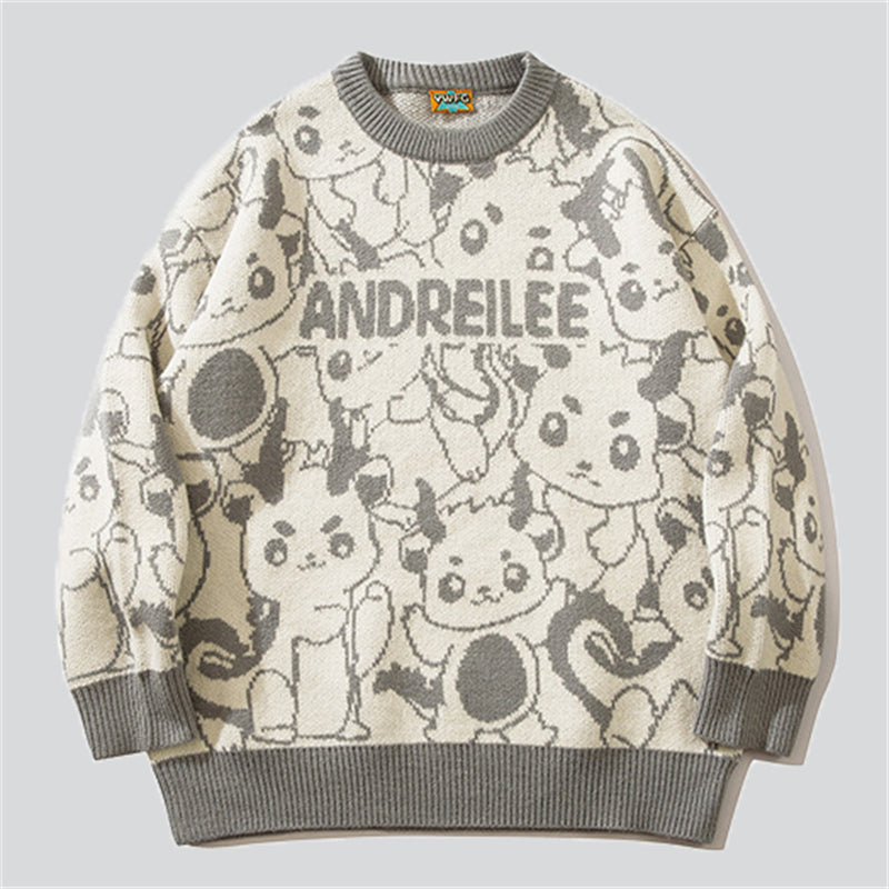 Dragon Baby Cartoon Round Neck Sweater