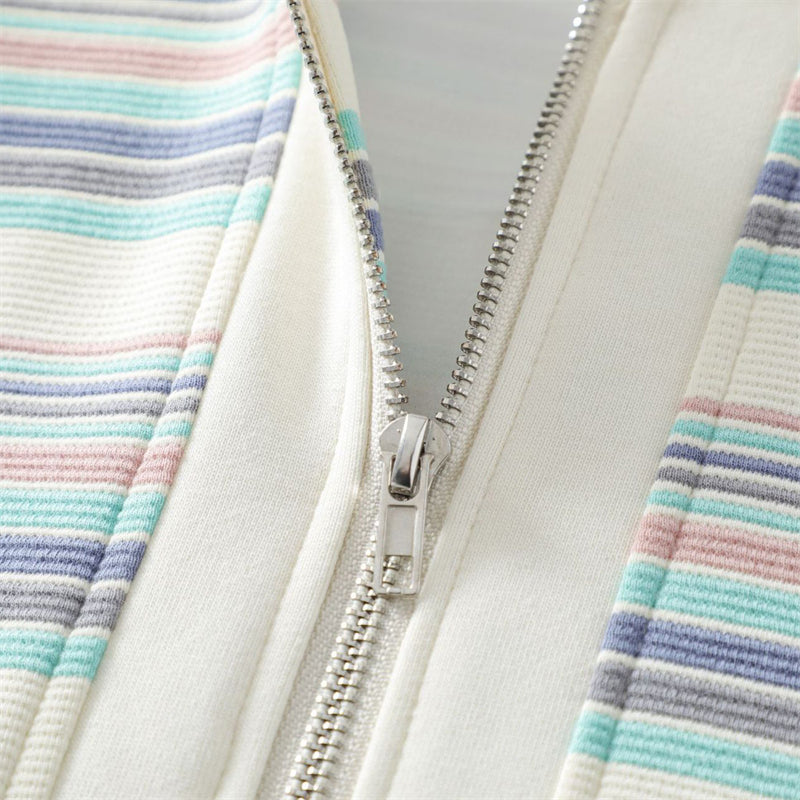 Multi-coloured Stripes Hoodie with Pockets