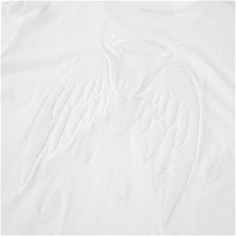 Angel's Wings Flocking Embroidery Tees