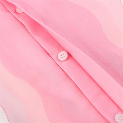 Summer Pink Shirt with Lily Pattern