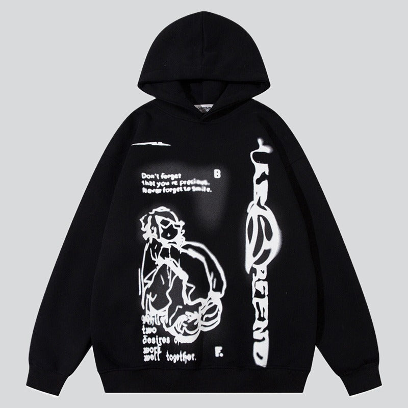 Novelty Cartoon Character Print Hoodies