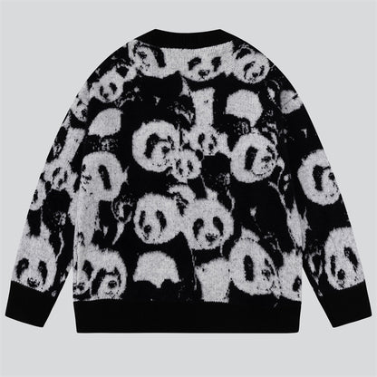 Cute Panda Jacquard Lazy Sweaters