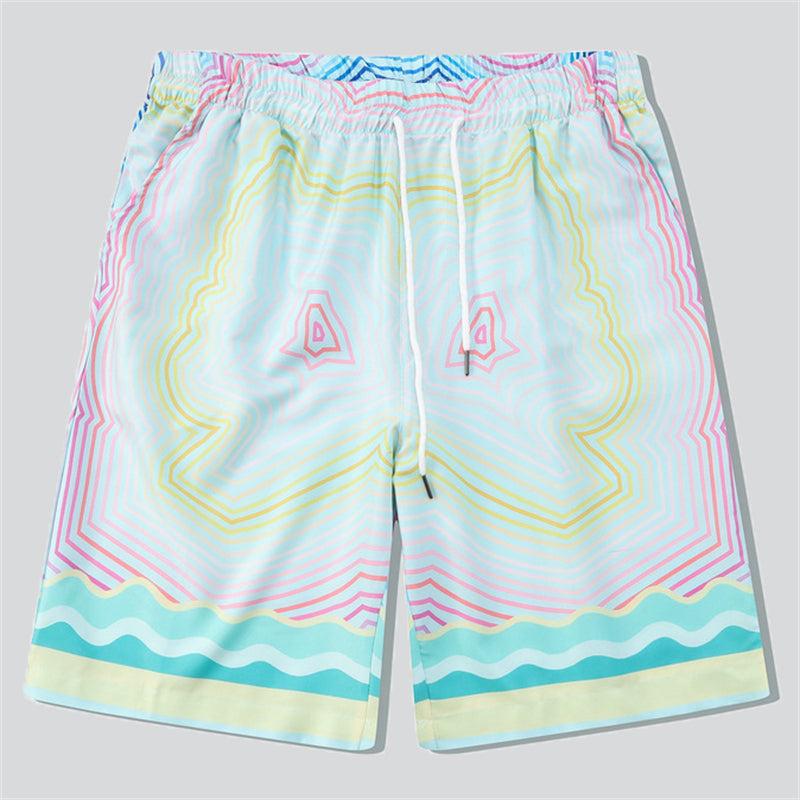 Colourful Waves Print Beach Outfits