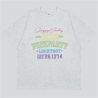 Colourful Letter Embroidery Tees