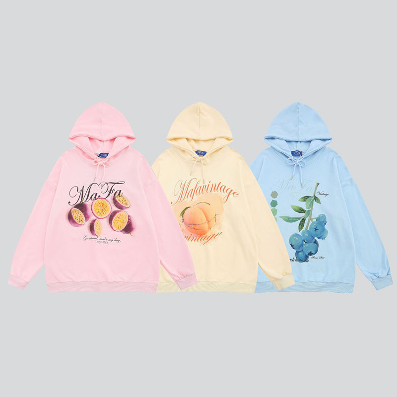 Summer Fruit Print Hoodie