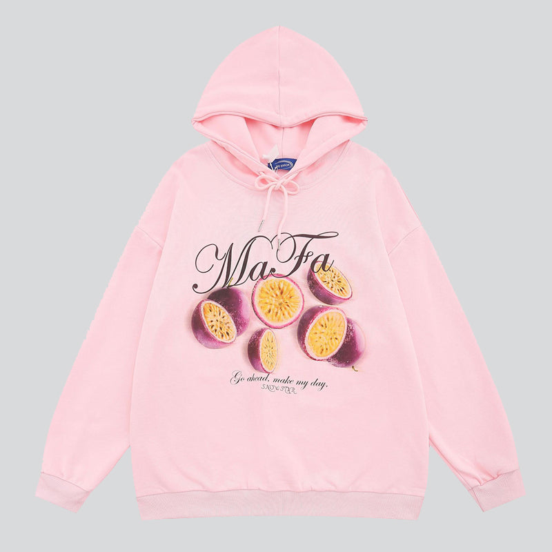 Summer Fruit Print Hoodie