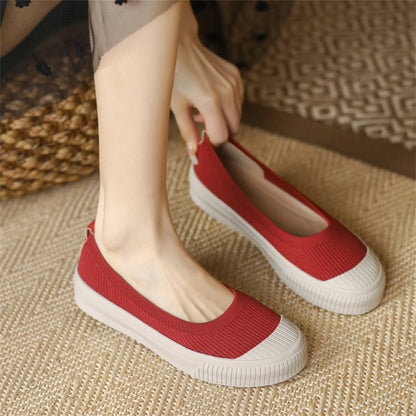 Casual Knitted Contrast Color Sneakers