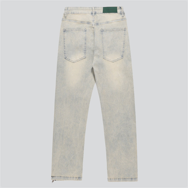 Side Zipper Retro Jeans