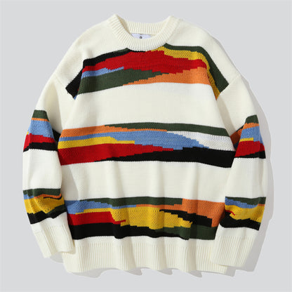 Colourful Stripe Lazy Sweater