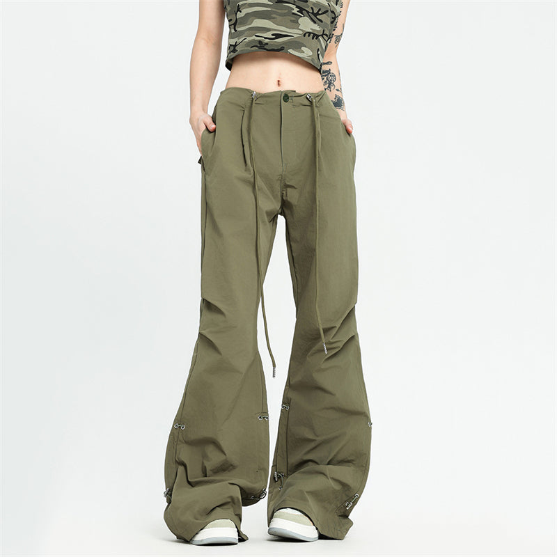 Elasticated Micro-flared Casual Pants