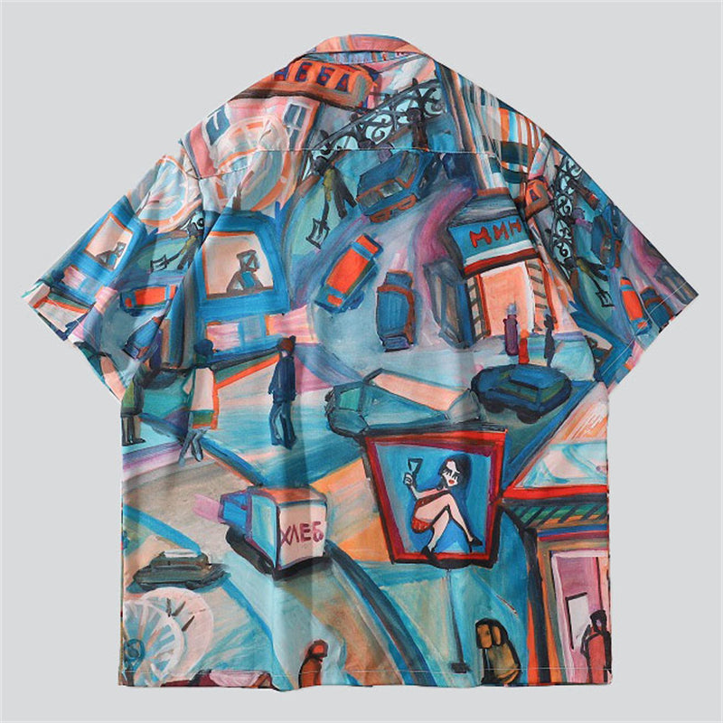 Stylish Oil Printing Casual Shirt