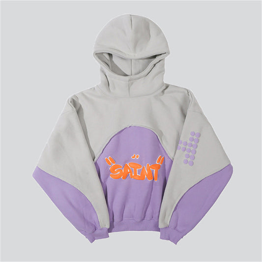 "Saint" Letter Print Winter Plush Lined Hoodies