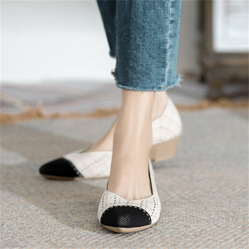 Casual Pointed Toe Wedge Heels