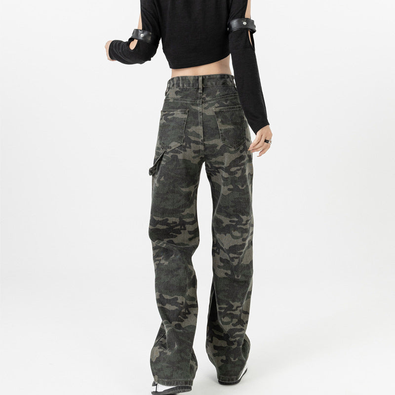 High-Rise Camouflage Jeans