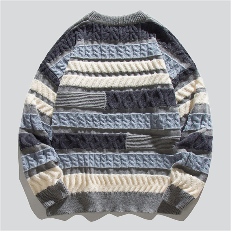 Autumn Contrast Color Stripe Sweater