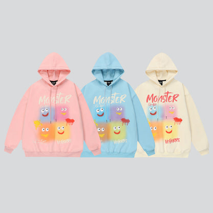 Smiling Little Monster Print Hoodie