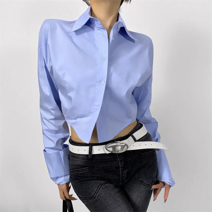 Chic Ruched Cropped Shirt